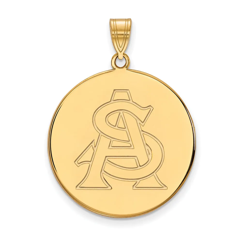 10k Yellow Gold Arizona State XL Disc Pendant