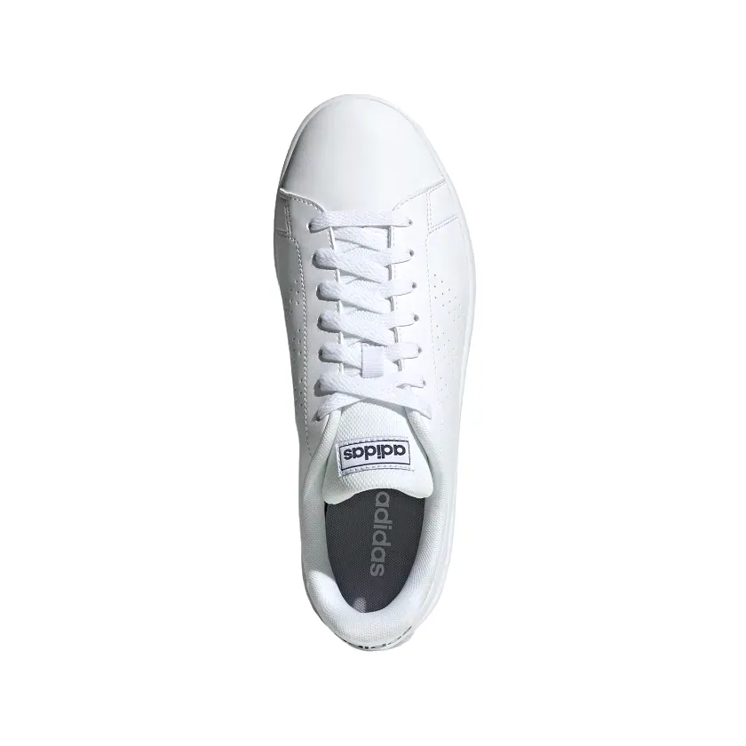 Adidas Mens White Advantage Base Casual Tennis Shoes