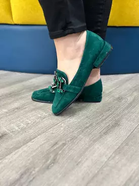 Alma Green Suede Loafer