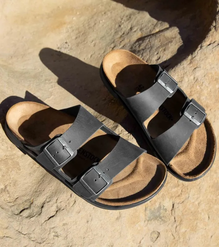 birkenstock arizona waxy leather mens slide