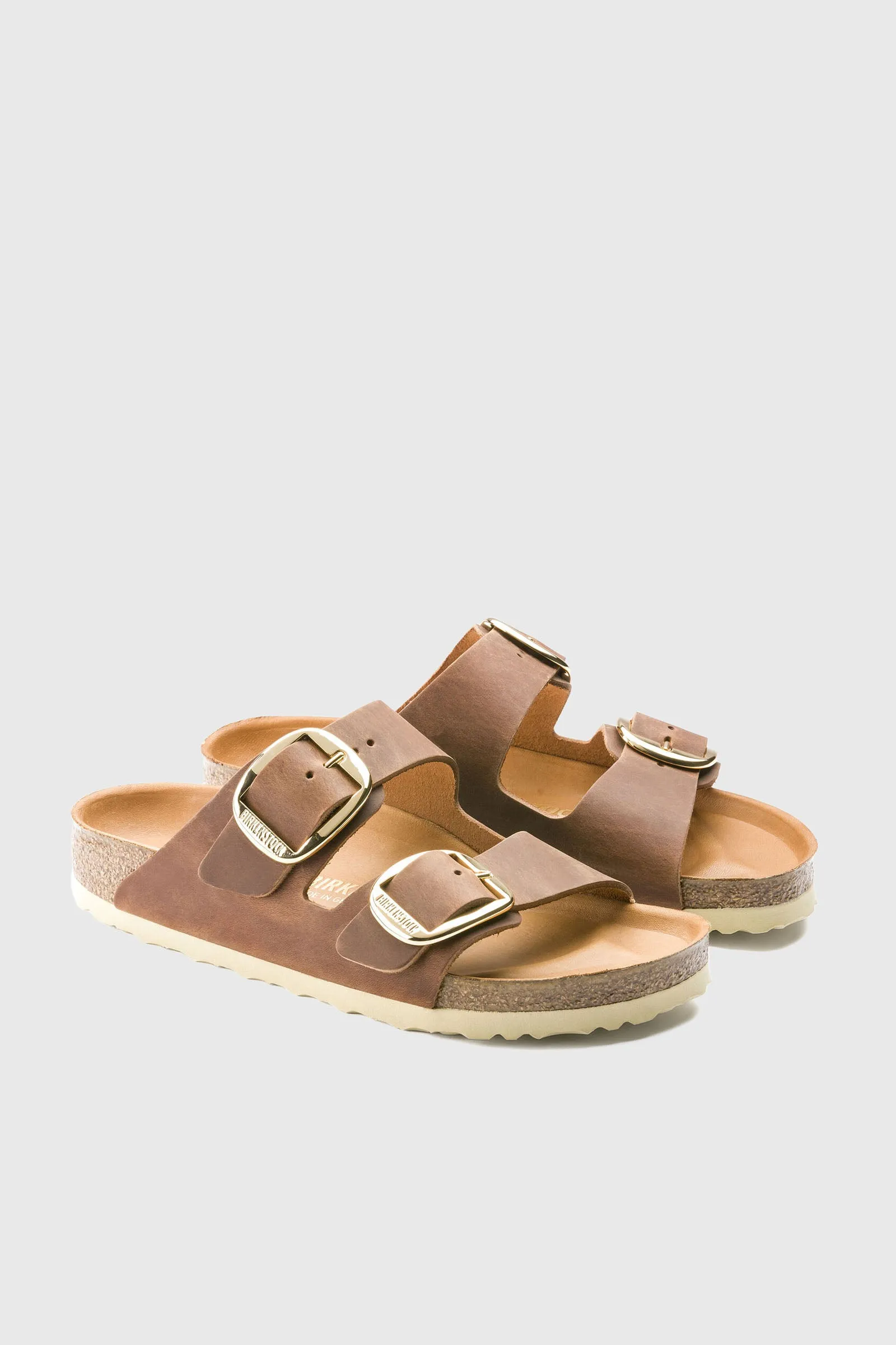 Birkenstock Sandalo Arizona Big Buckle Pelle Oliata Marrone