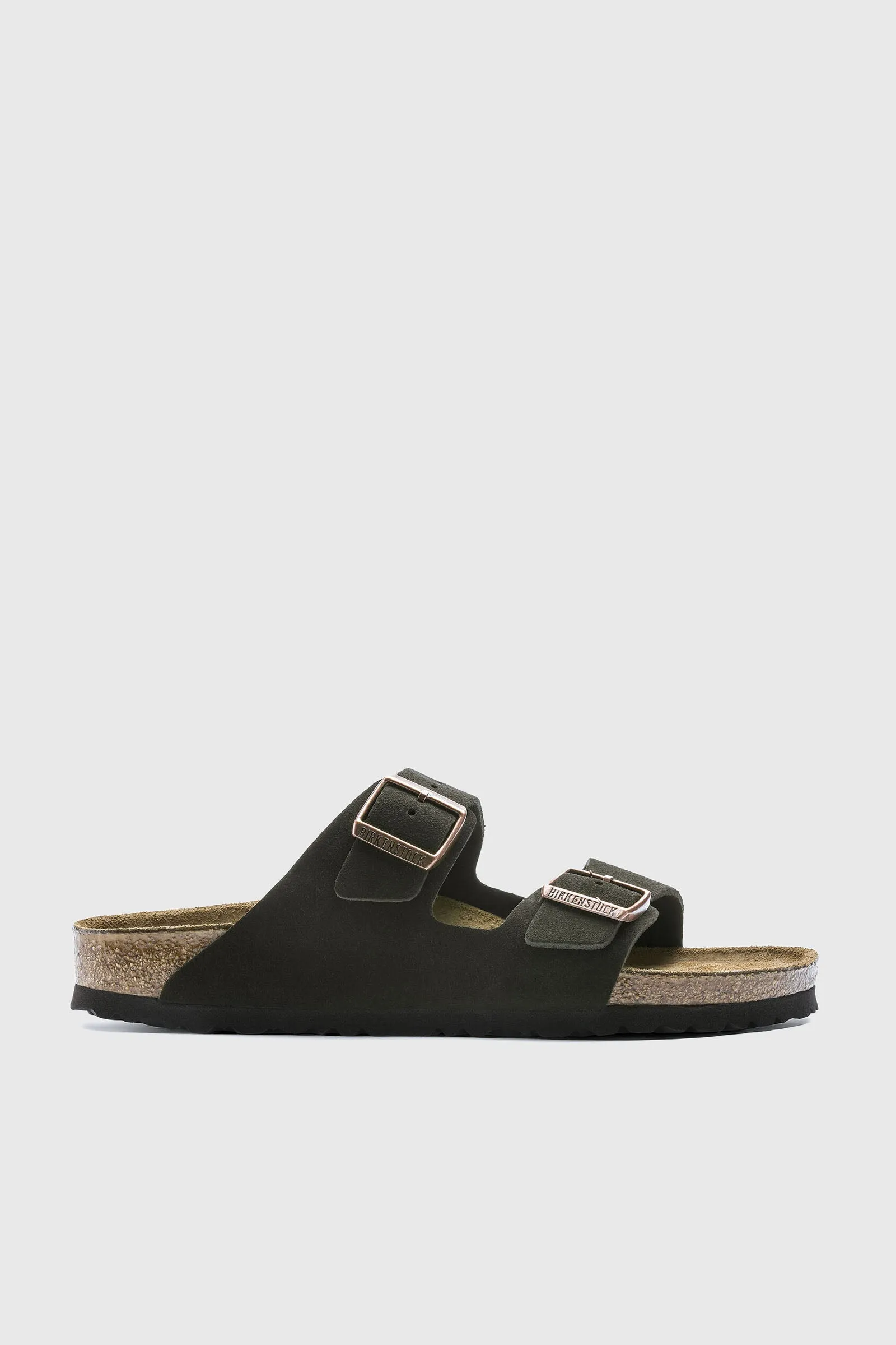 Birkenstock Sandalo Arizona Plantare Morbido Suede Leather Marrone Scuro Uomo