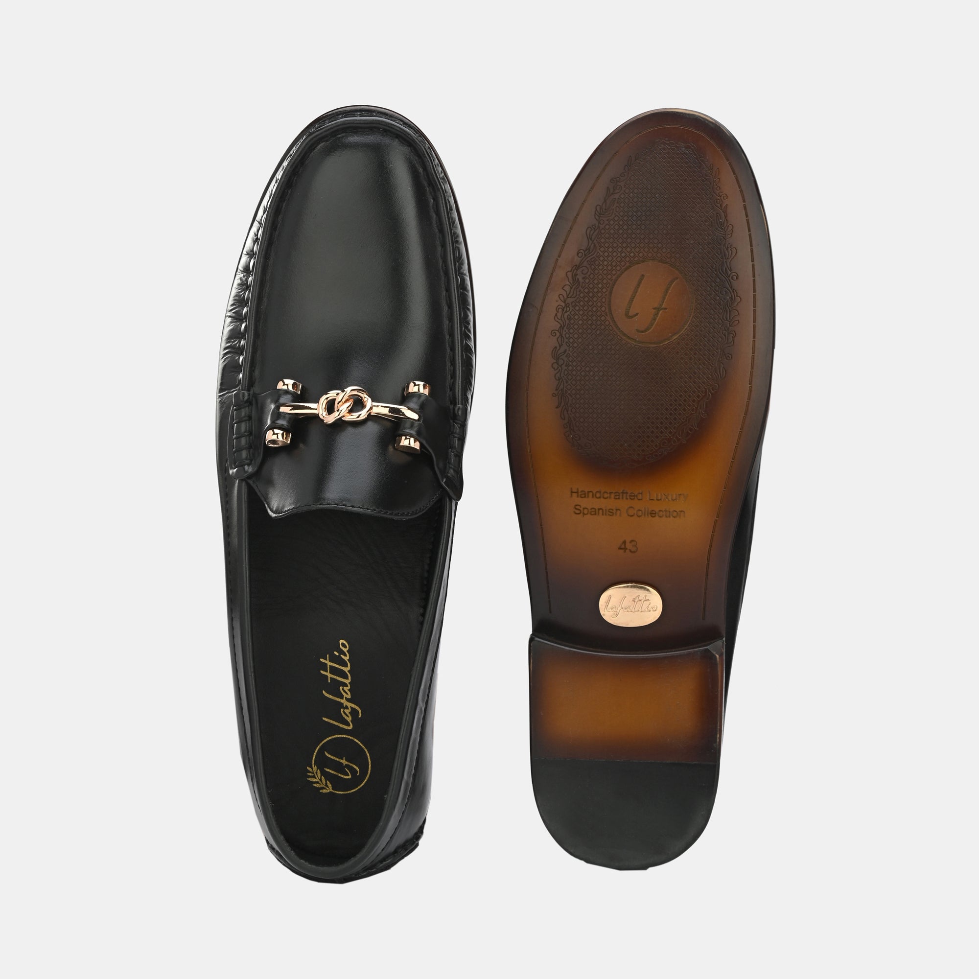 Black Buckled Loafers by Lafattio