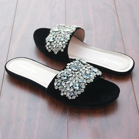 Black Fancy Slippers for women