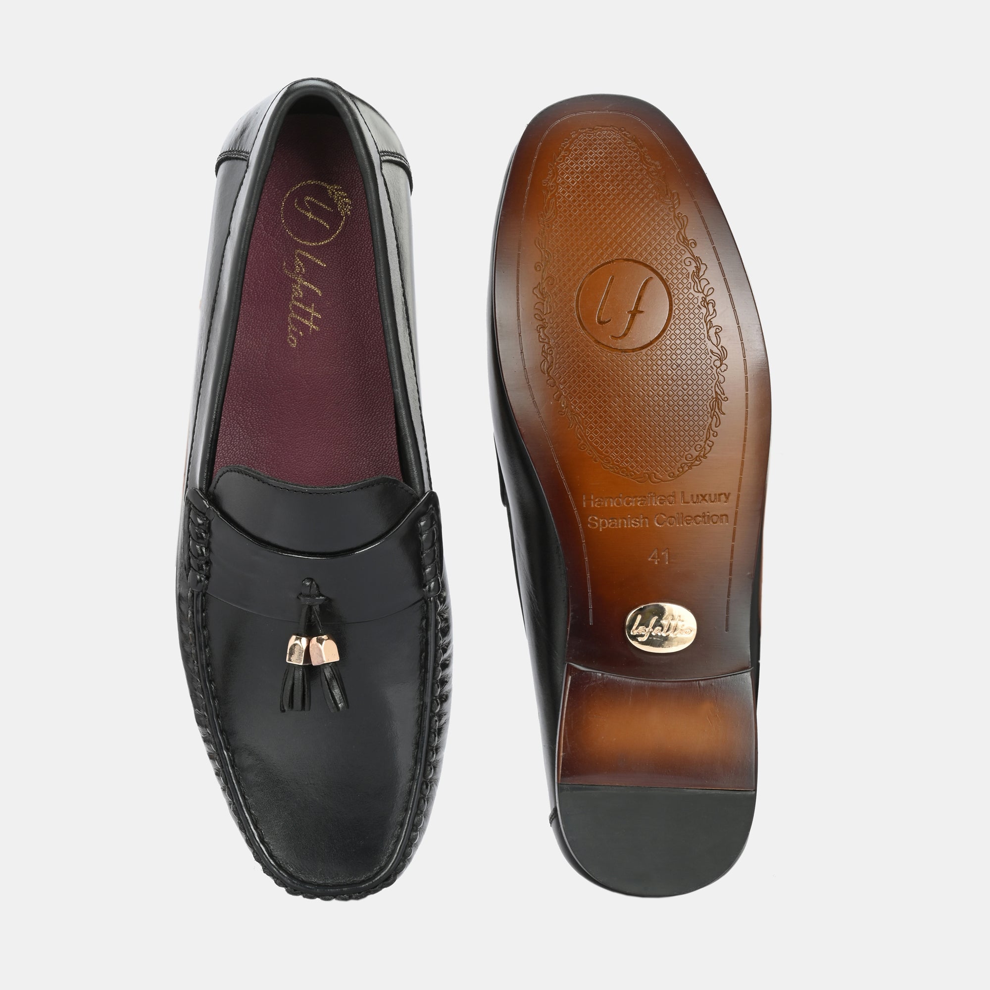 Black Tassel Loafers by Lafattio