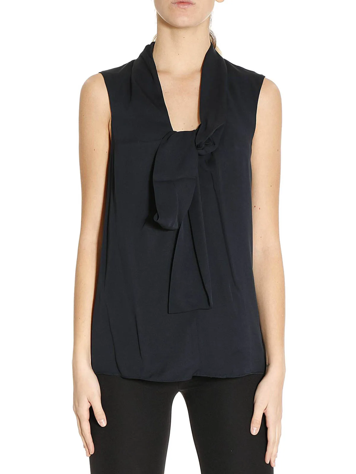 Blusa in seta blu Michael Kors