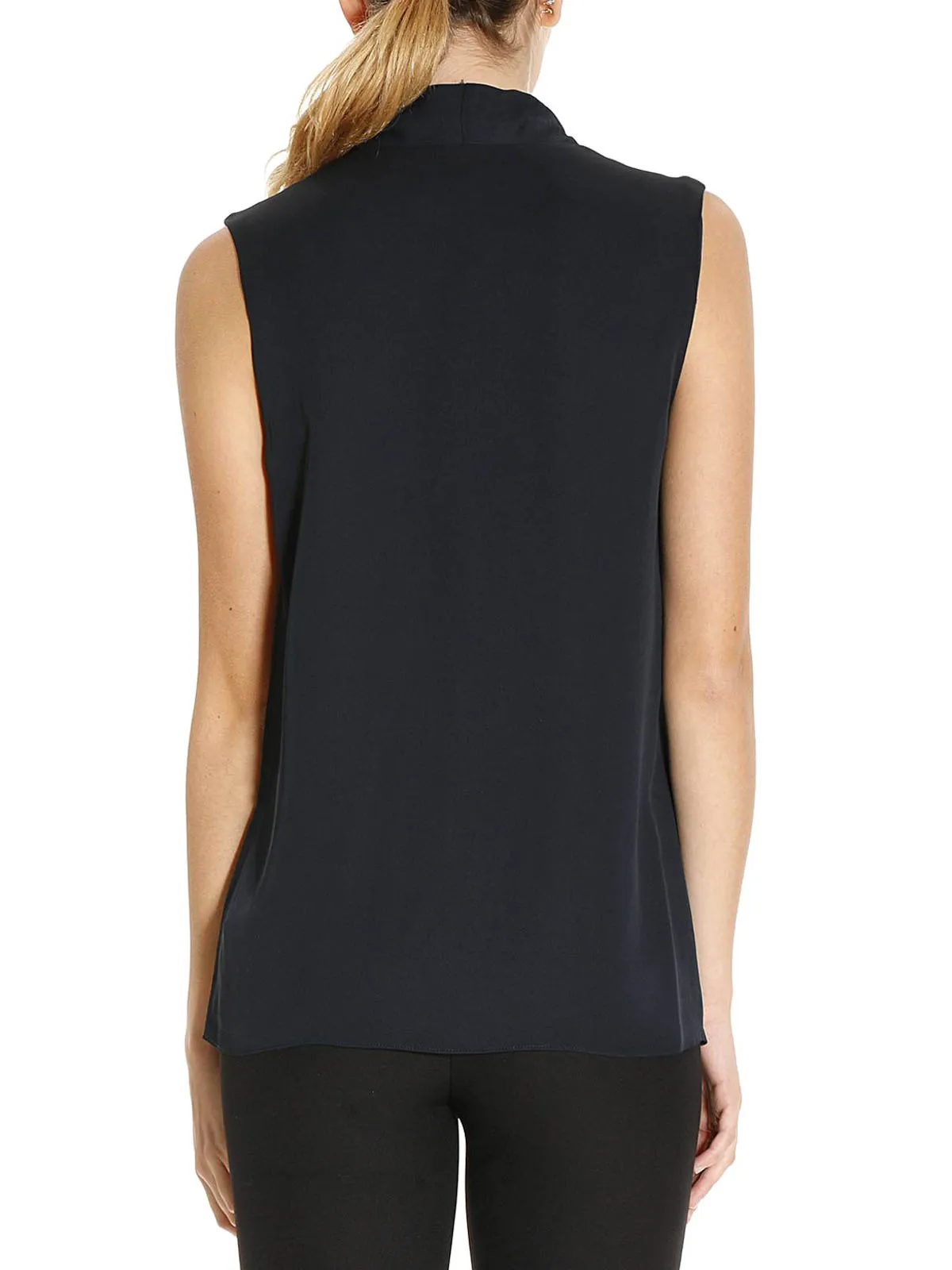 Blusa in seta blu Michael Kors