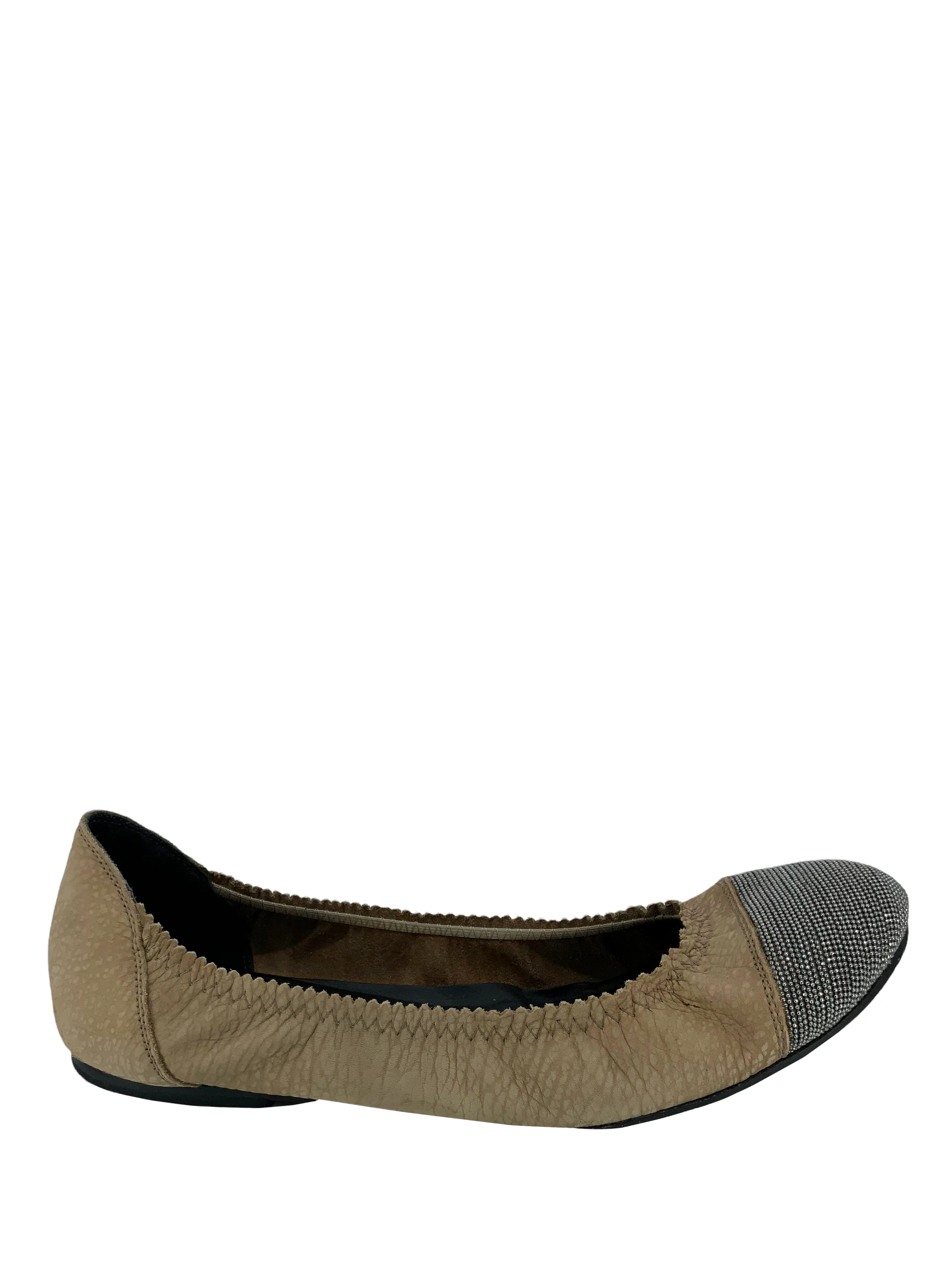 Brunello Cucinelli Monili Cap-Toe Ballerina Flats Size 7.5