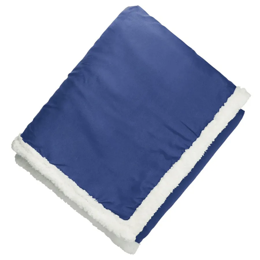 Bullet Navy Super Soft Large Fleece Sherpa Blanket - 50'' x 60'' Unfolded