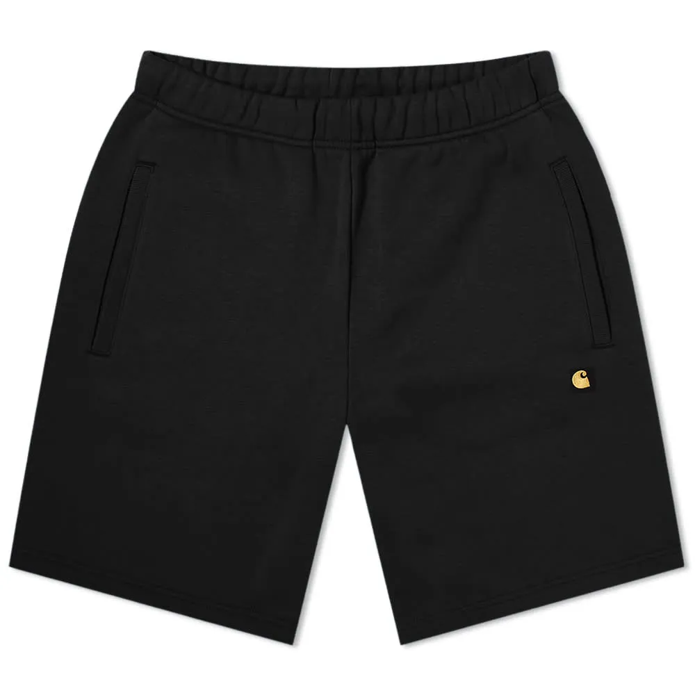 Carhartt WIP Chase Sweat ShortsBlack & Gold