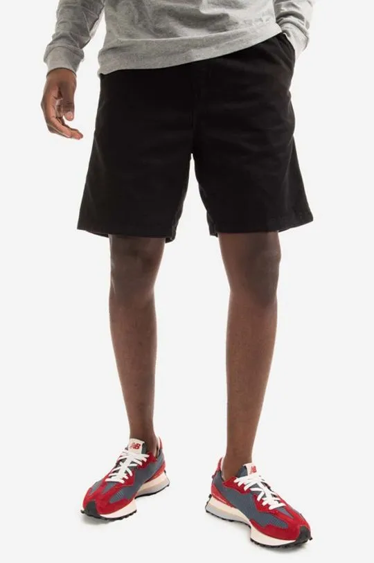 Carhartt WIP cotton shorts Flint Short black color