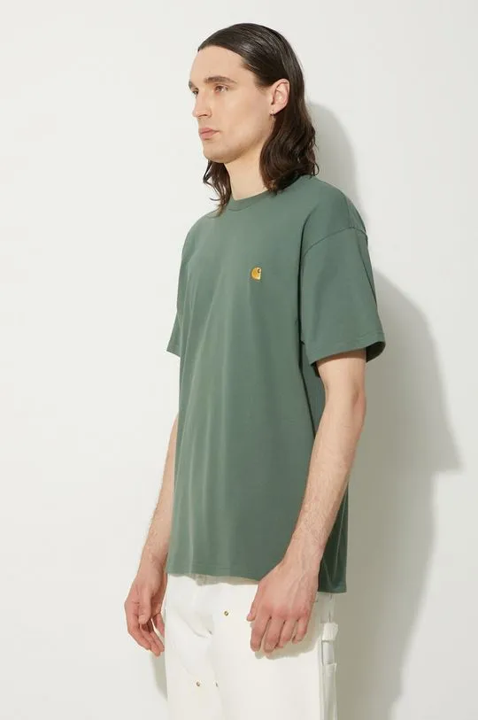 Carhartt WIP cotton t-shirt Chase men’s green color smooth I026391.29YXX