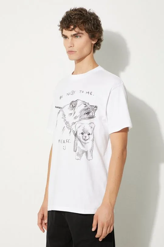 Carhartt WIP cotton t-shirt S/S Pepe Be Nice men’s white color with a print I033983.00AXX