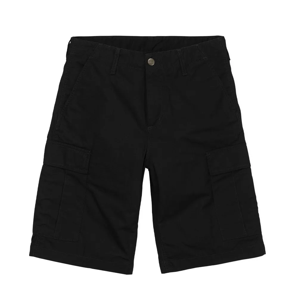 CARHARTT WIP REGULAR CARGO SHORT // BLACK (RINSED) NO LENGTH