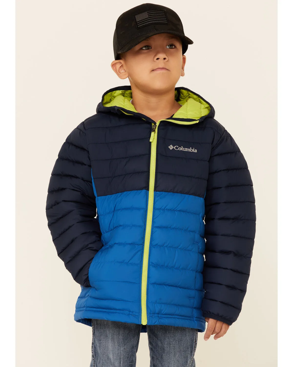 Columbia Boys' Multi Powder Lite Zip-Front Hooded Lightweight Jacket