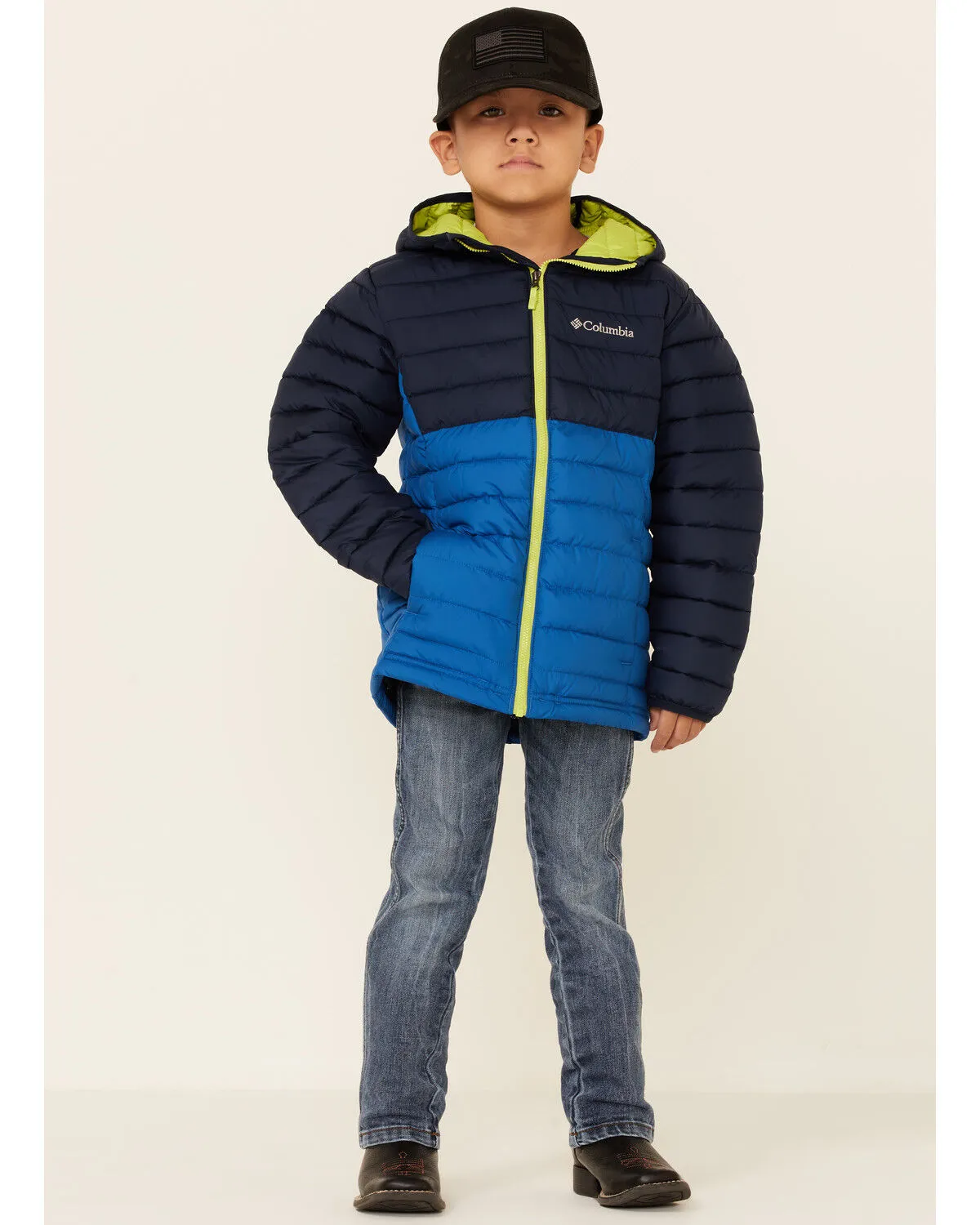 Columbia Boys' Multi Powder Lite Zip-Front Hooded Lightweight Jacket