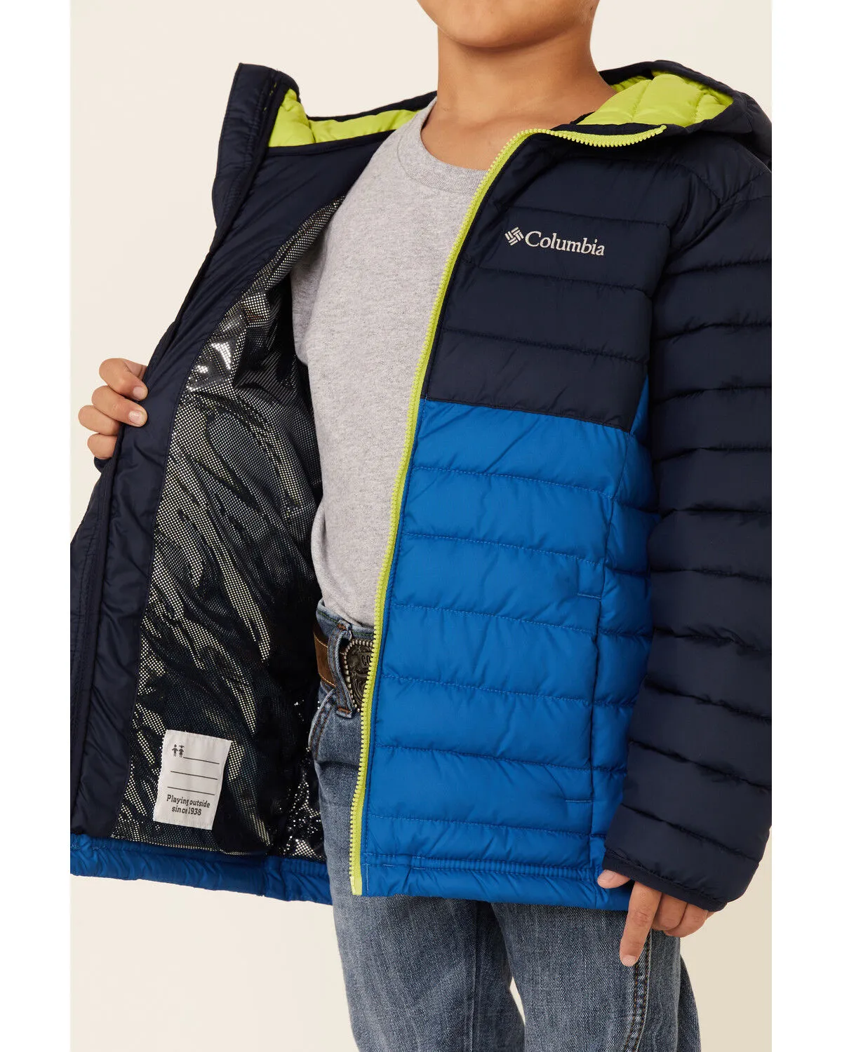 Columbia Boys' Multi Powder Lite Zip-Front Hooded Lightweight Jacket