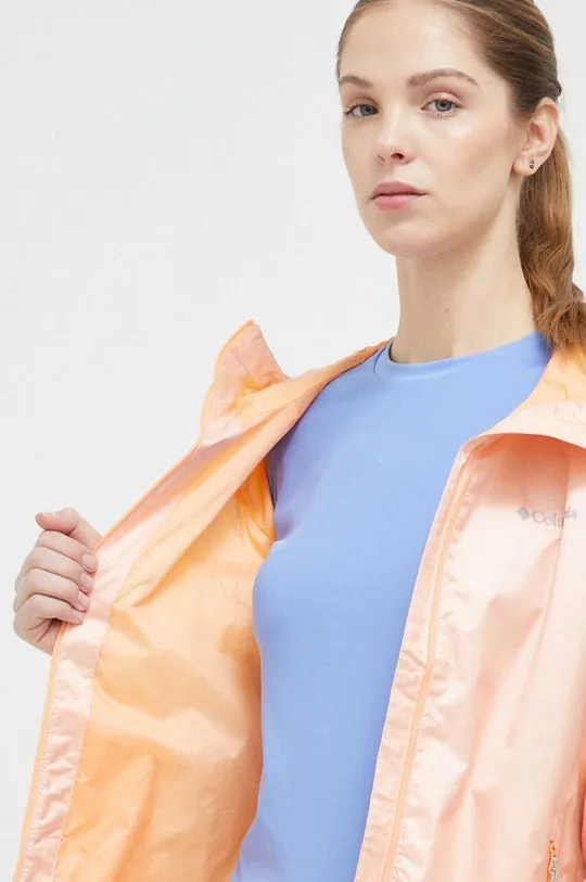 Columbia rain jacket Ulica Jacket women's orange color