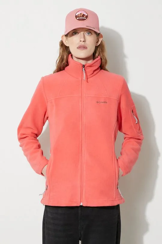 Columbia sports sweatshirt Fast Trek II women's red color