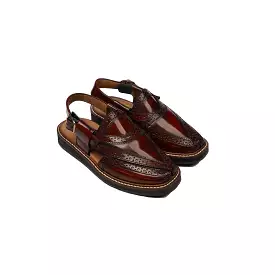 Domar - Kid's Oxblood Box Leather High Shine Sandal (5-12 Years Old)