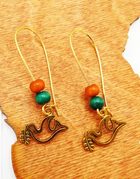 Dove of Peace Earrings Beaded Women Jewelry Christian