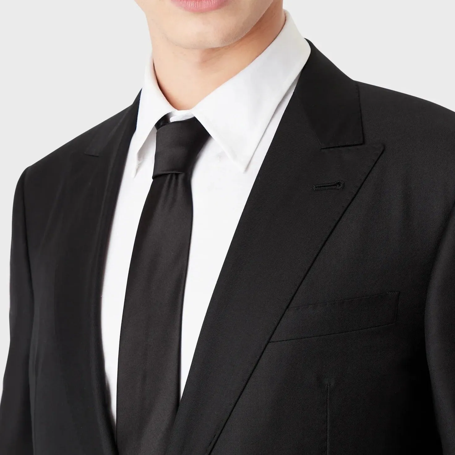 Emporio Armani Pure Silk Black Tie