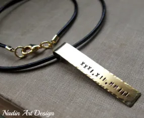 Engraved Tag Date Necklace