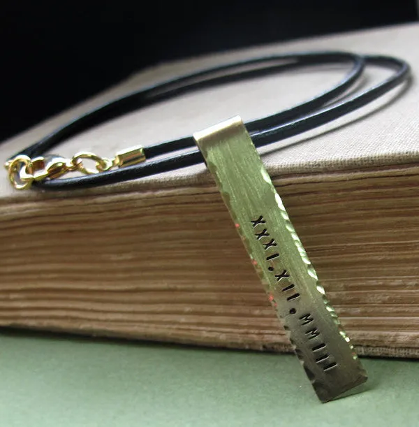 Engraved Tag Date Necklace