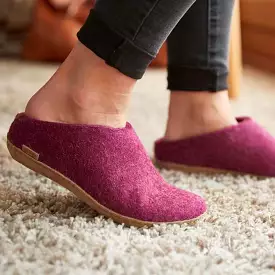 Glerups Slippers: Slip-On, Cranberry, Leather - B-07