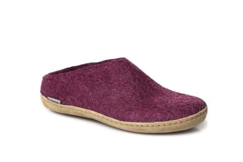 Glerups Slippers: Slip-On, Cranberry, Leather - B-07