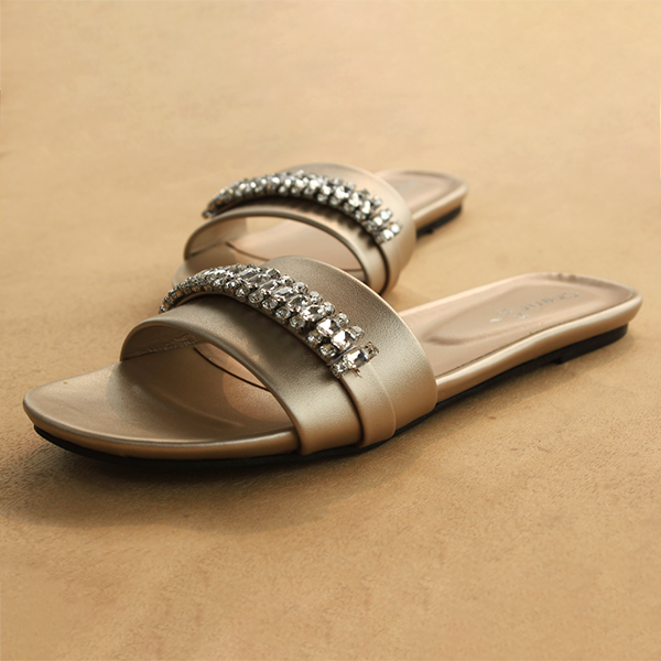 Golden Fancy Slippers for women