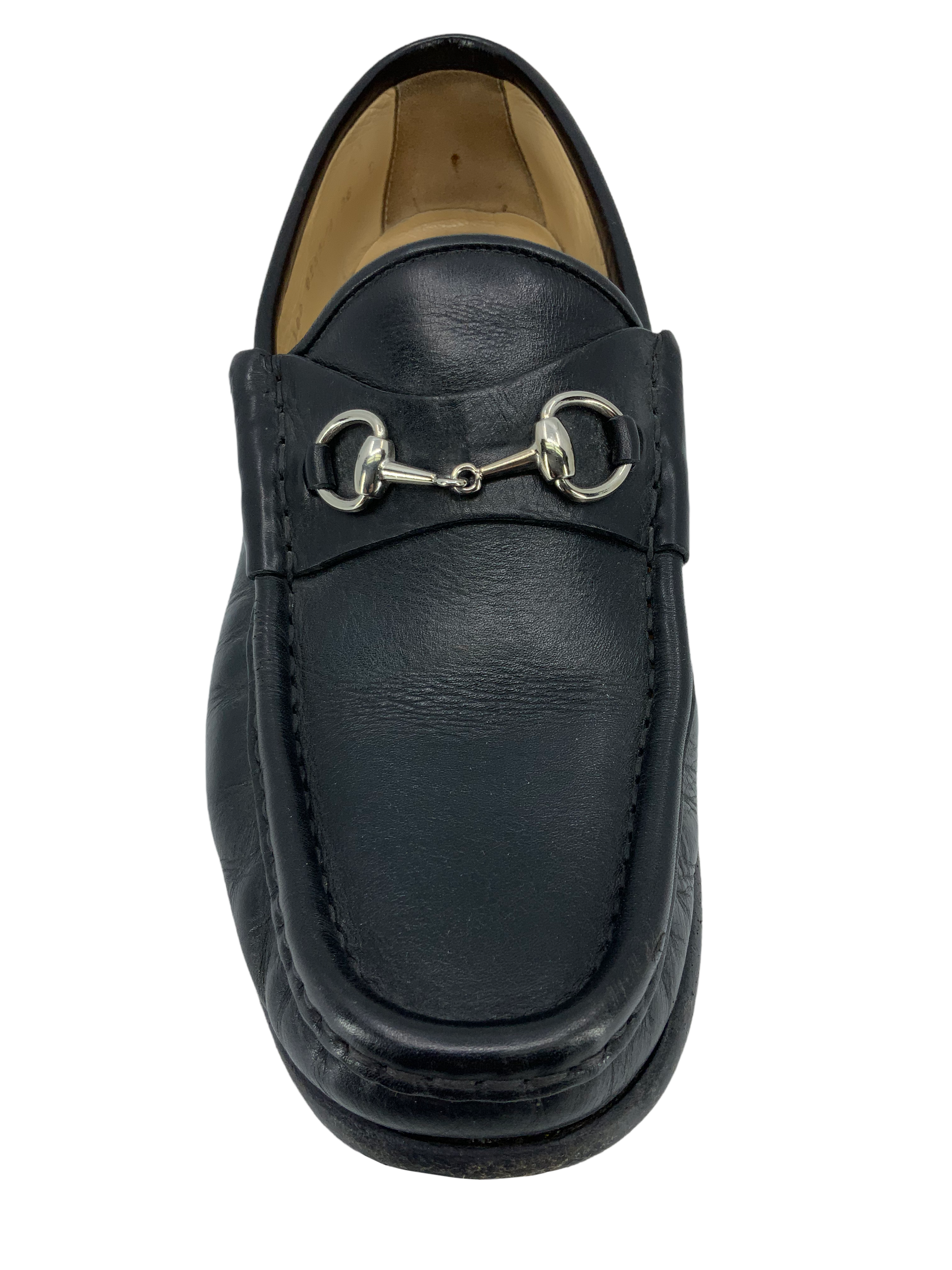 Gucci Vintage Leather Classic Horsebit Loafers Size 8