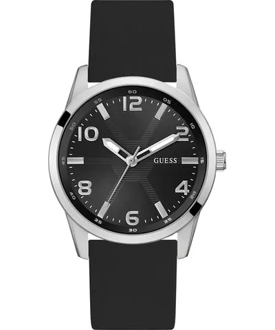 Guess Men's Analog Black Silicone Watch 42mm