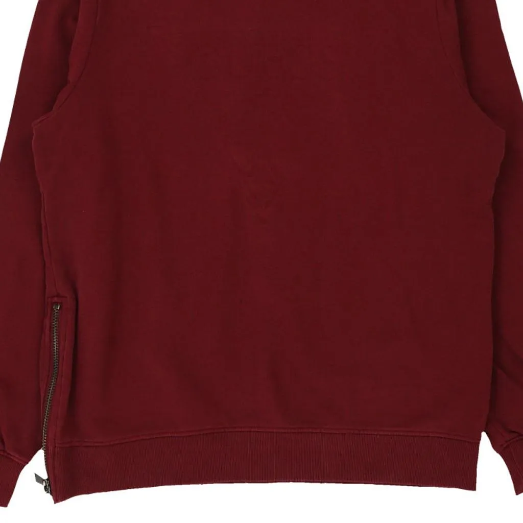 Guess Sweatshirt - Medium Burgundy Cotton Blend