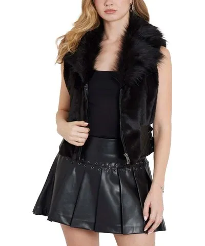 Guess Women's Emma Faux-Fur Zipper-Front Vest