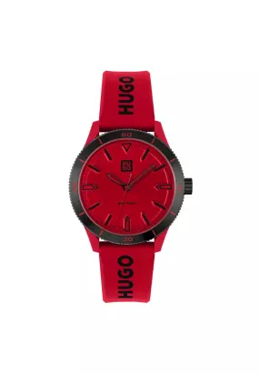 Hugo Boss Women Red Dial Ip Gld Br