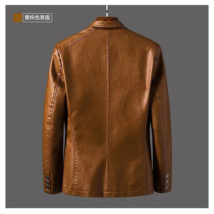 INSTOCK - Men's casual PU leather slim motorcycle jacket.