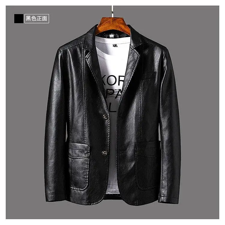 INSTOCK - Men's casual PU leather slim motorcycle jacket.