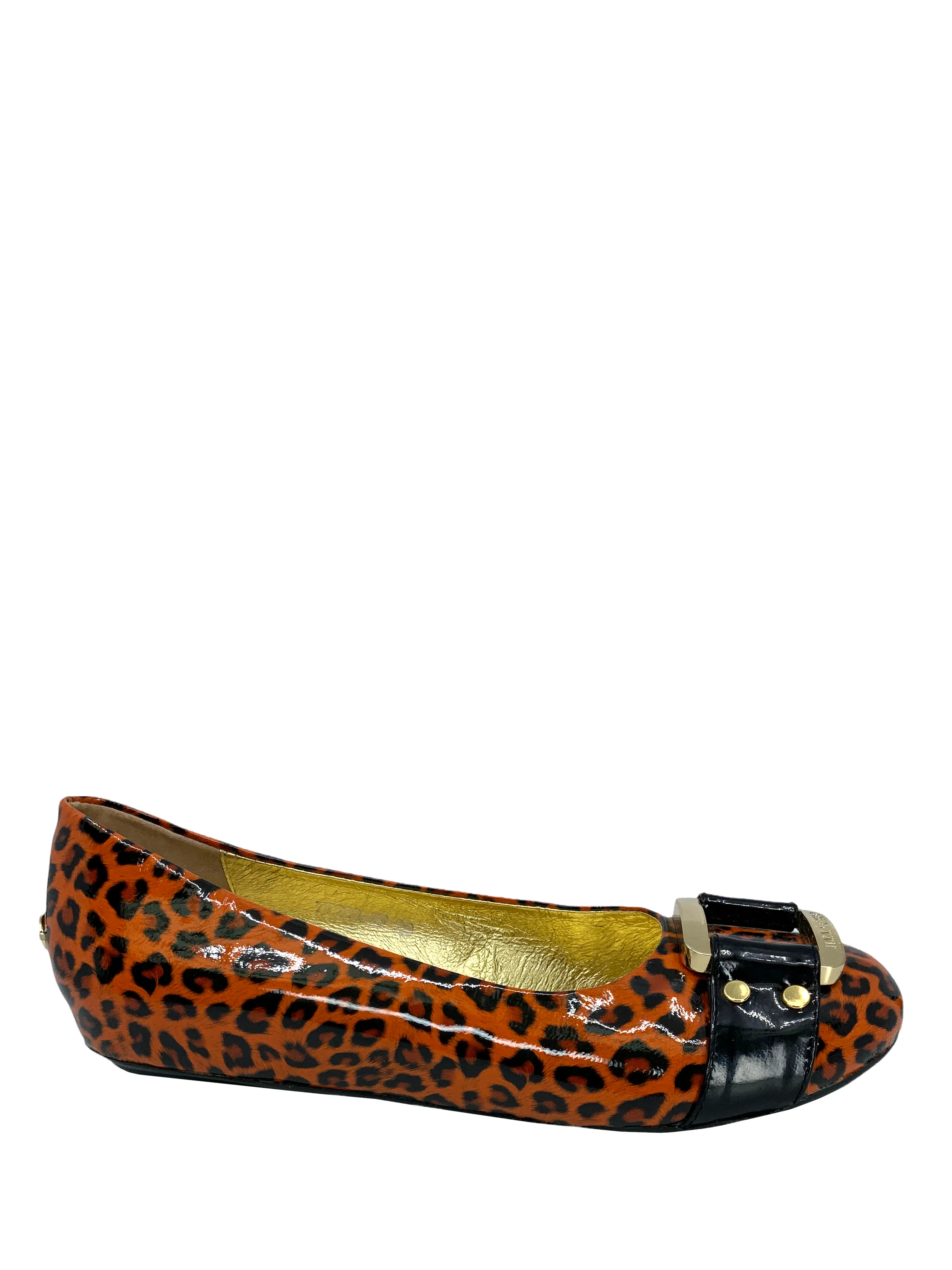 Jimmy Choo Leopard Printed Patent Leather Morse Ballet Flats Size 9