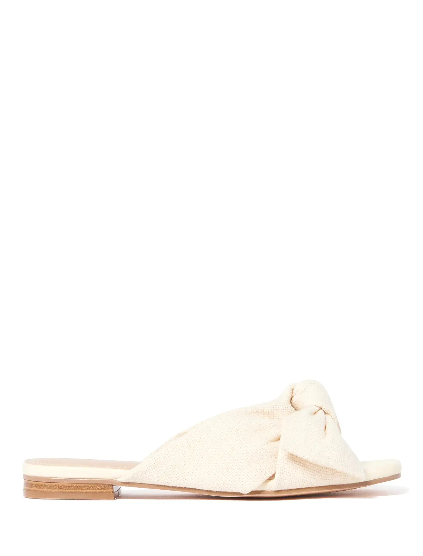 Jordan Knot Linen Flat Slide