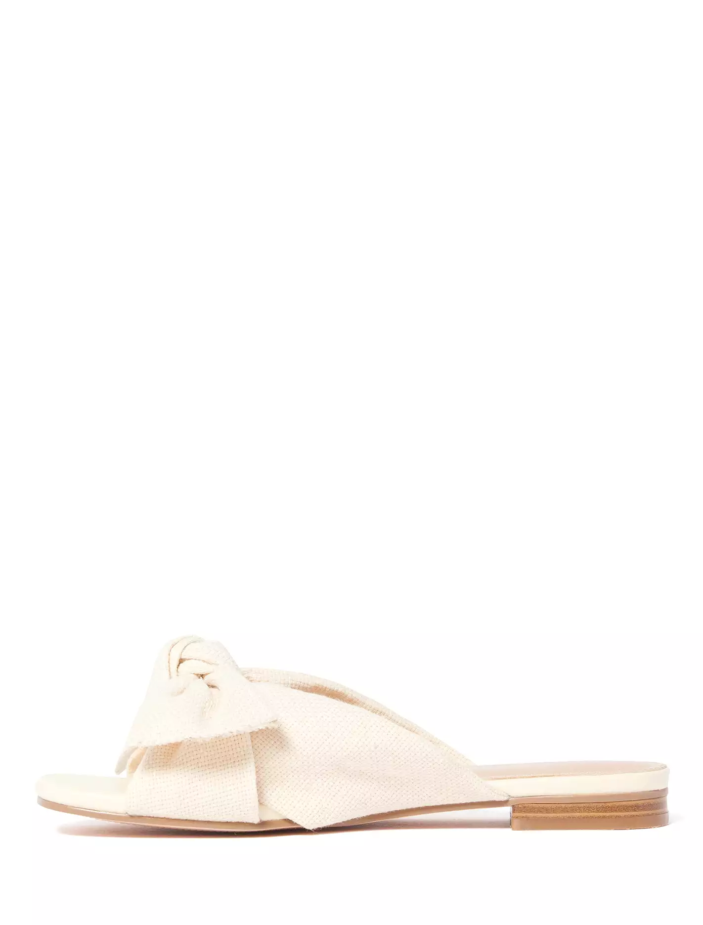 Jordan Knot Linen Flat Slide