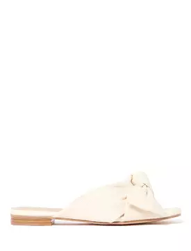 Jordan Knot Linen Flat Slide