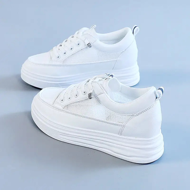 Korean style sports, white, running shoes