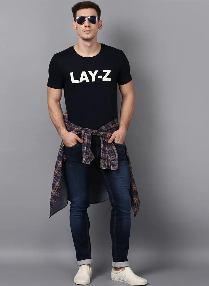 LAY-Z' Printed Basic Black T-Shirt