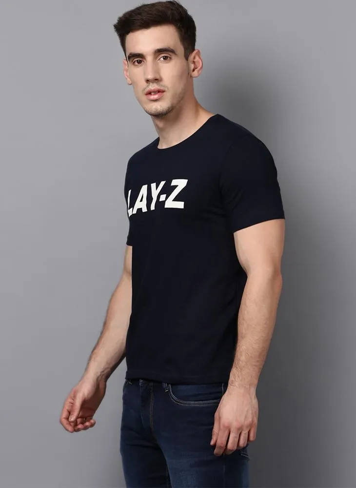 LAY-Z' Printed Basic Black T-Shirt