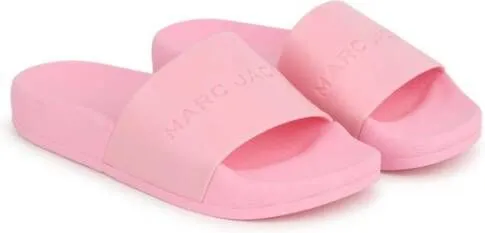 Marc Jacobs Kids Aqua logo-debossed slides Pink