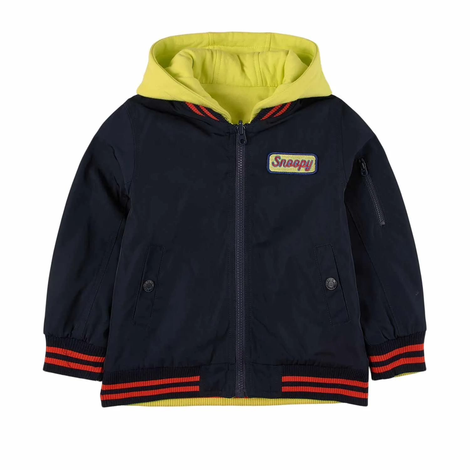 Marc Jacobs Reversible Blue And Yellow Peanuts Jacket For Kids