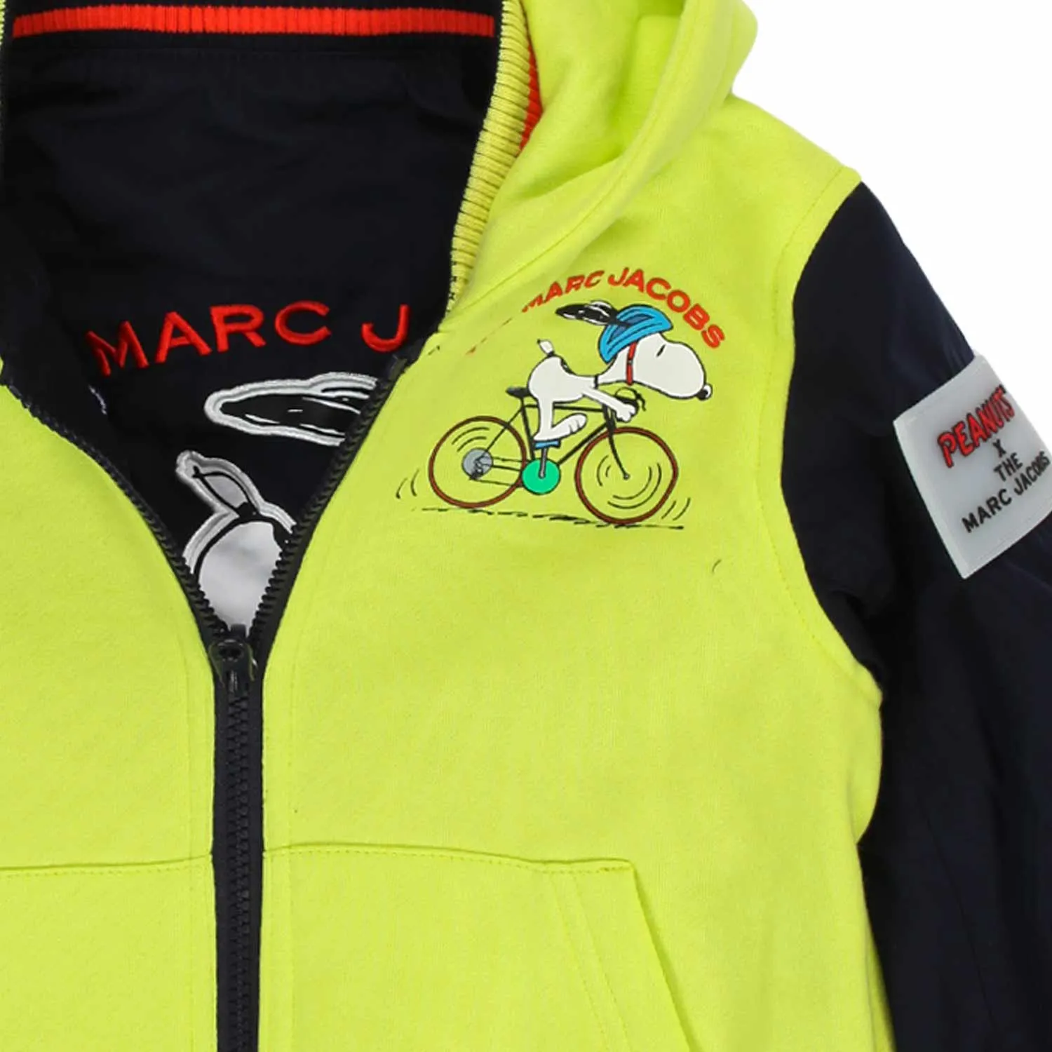 Marc Jacobs Reversible Blue And Yellow Peanuts Jacket For Kids