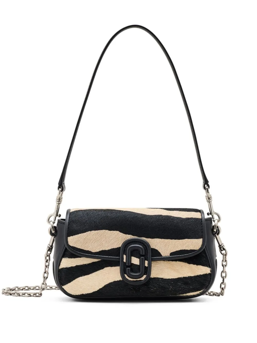 Marc Jacobs The Clover zebra-print shoulder bag - Black