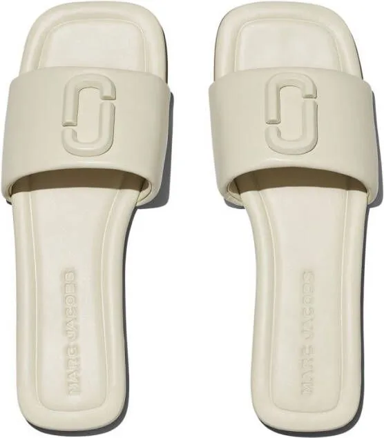 Marc Jacobs The J Marc leather slides Neutrals